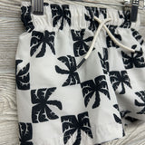 Drawstring Swim Trunks Palm Trees 12-18M