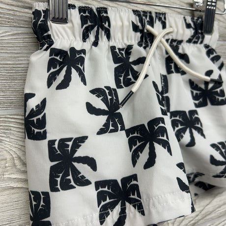 Drawstring Swim Trunks Palm Trees 12-18M