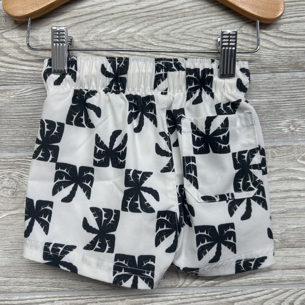 Drawstring Swim Trunks Palm Trees 12-18M