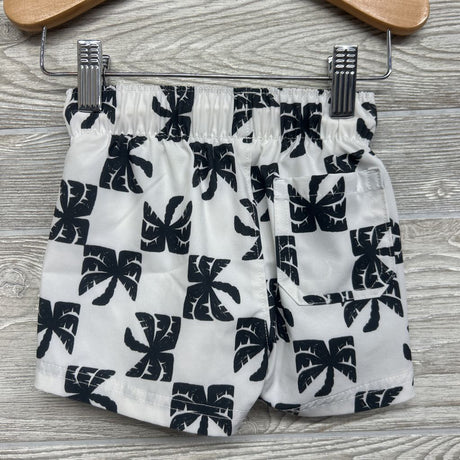 Drawstring Swim Trunks Palm Trees 12-18M