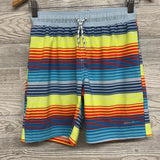 Drawstring Swim Trunks Stripes 10-12