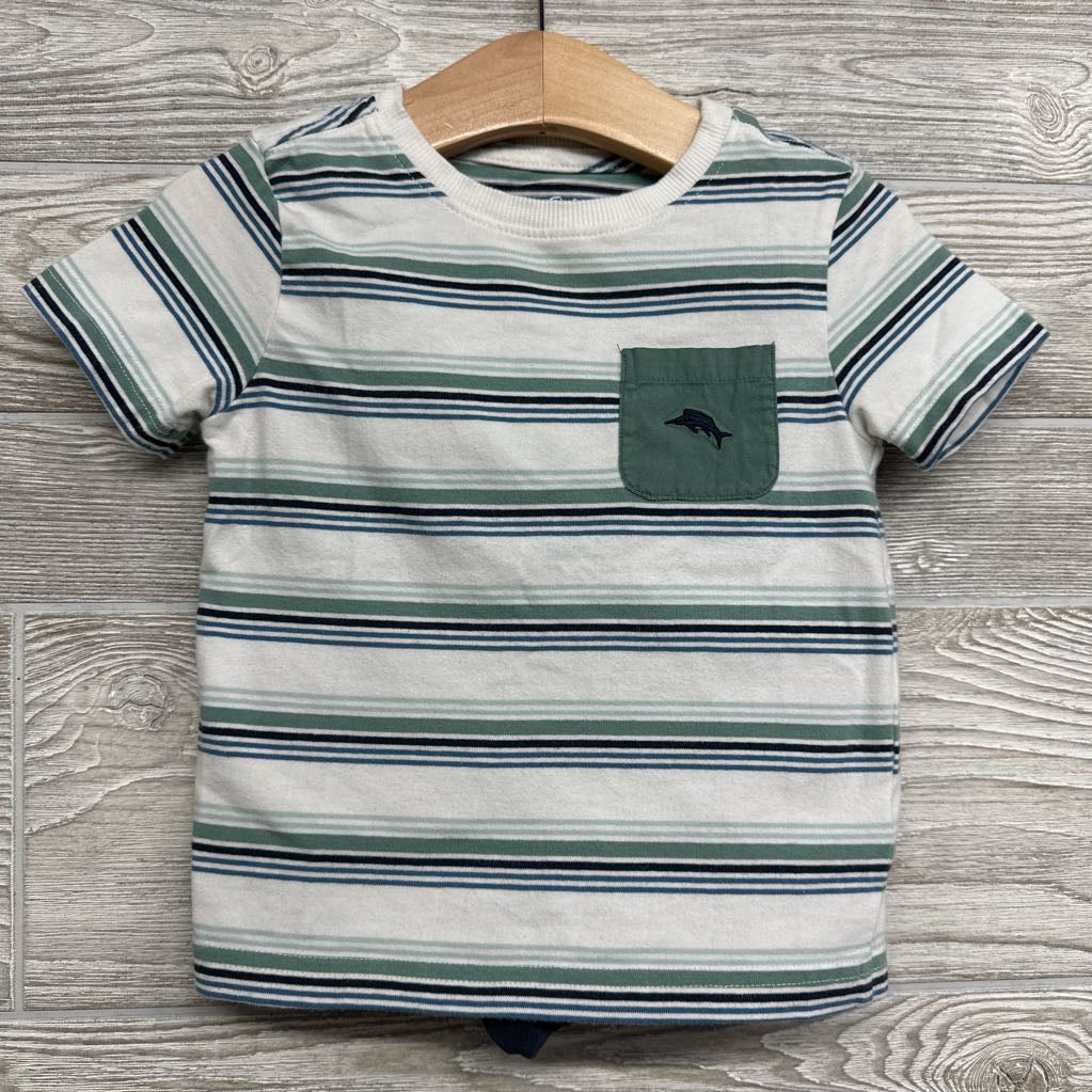 Shirt Stripes & Drawstring French Terry Shorts 18M