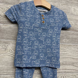 2 Pc Ribbed PJs Lions 2T