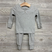 2 Pc LS Ribbed Henley PJs 12-18M