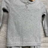 2 Pc LS Ribbed Henley PJs 12-18M