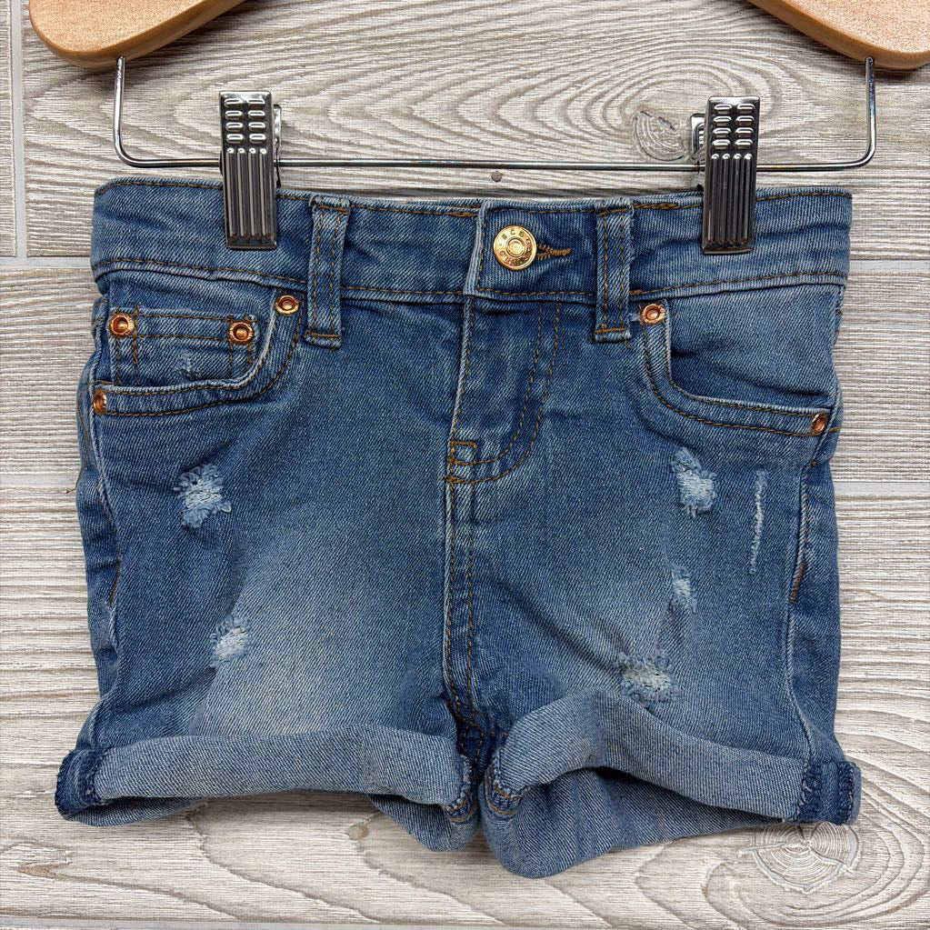 Distressed Denim Shorts Cuffed 3T