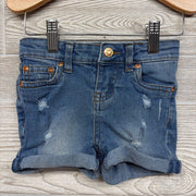 Distressed Denim Shorts Cuffed 3T
