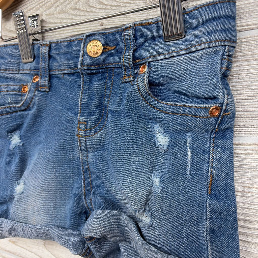 Distressed Denim Shorts Cuffed 3T