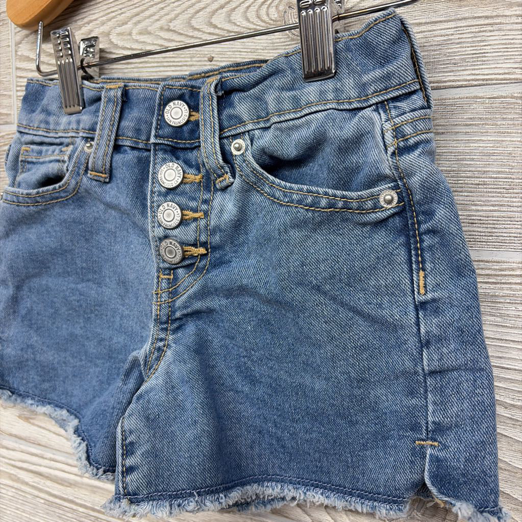 High Rise Button Fly Denim Shorts Frayed 5