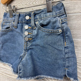 High Rise Button Fly Denim Shorts Frayed 5