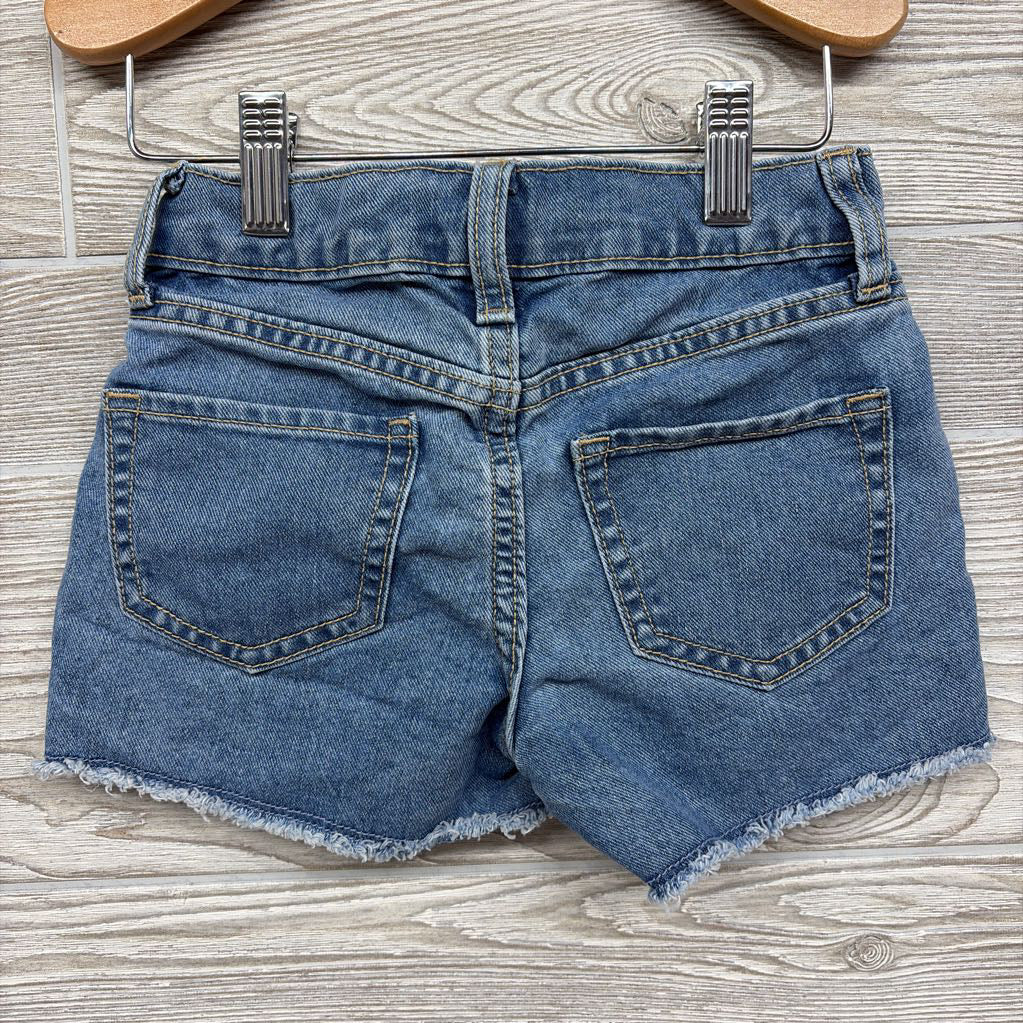 High Rise Button Fly Denim Shorts Frayed 5