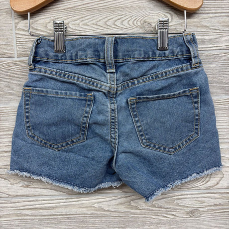 High Rise Button Fly Denim Shorts Frayed 5