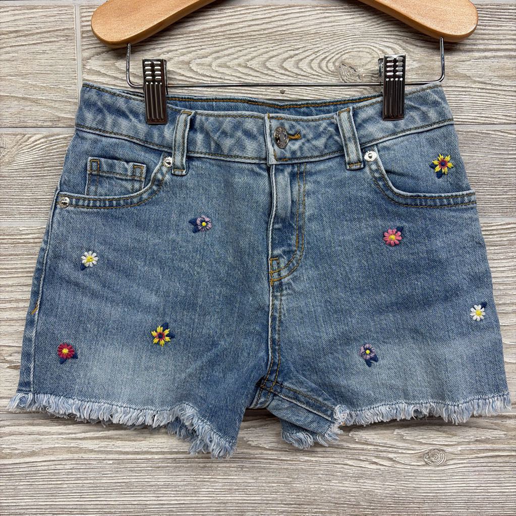 Denim Shorts Embroidered Flowers 8
