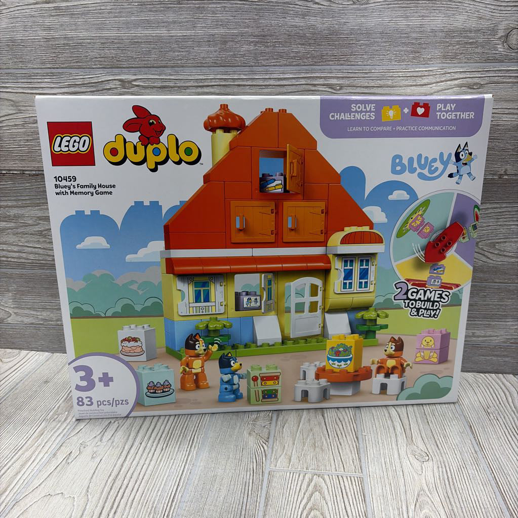 NEW Duplo Building Set Bluey's Family House With Memory Game #10459