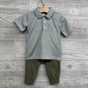 Active Polo Shirt Stripes & Woven Joggers 12M