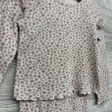 LS Waffle Knit Shirt & Flare Pants Flowers 4T