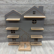 Large House Wall Shelf For Toniebox W/ Magnetic Shelves For Tonie Accessories