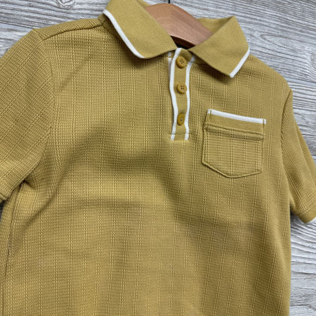 Waffle Knit Polo Shirt Chest Pocket 3T