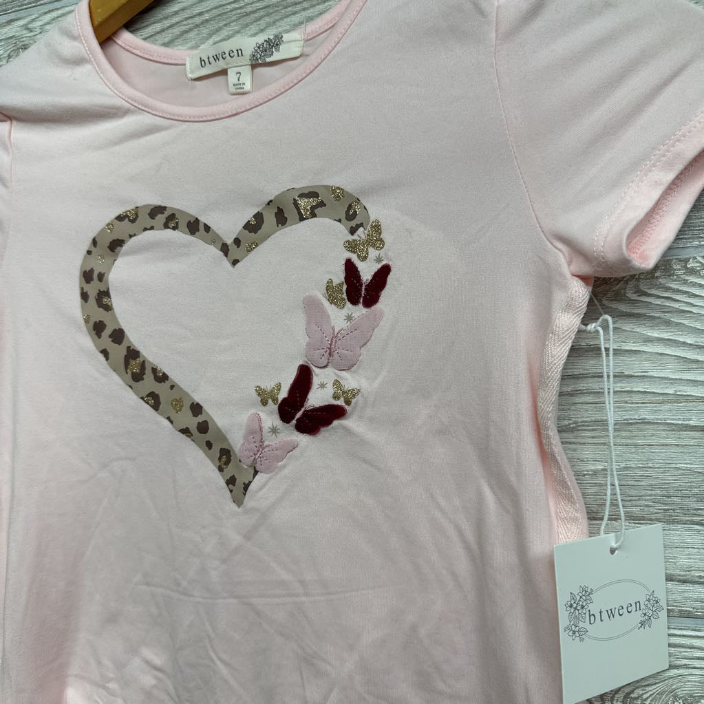 NEW Shirt Heart Butterflies Side Ties 7