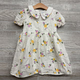 Collared Dress Flowers Scallop Trim 5T