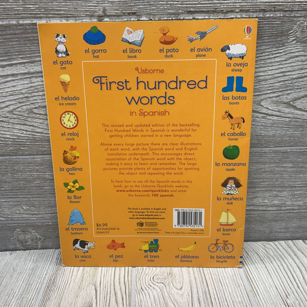 Usborne First Hundred words In Spanish Paperback Book