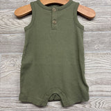 Ribbed Henley Shorty Romper 3-6M