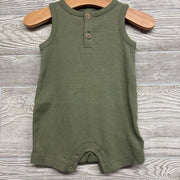 Ribbed Henley Shorty Romper 3-6M