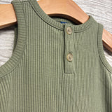 Ribbed Henley Shorty Romper 3-6M