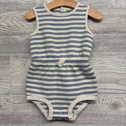Organic Blue Striped Bubble Romper 24M