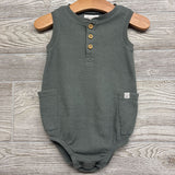 Organic Waffle Knit Henley Bubble Romper 24M