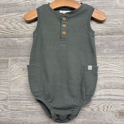 Organic Waffle Knit Henley Bubble Romper 24M