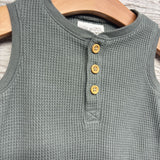 Organic Waffle Knit Henley Bubble Romper 24M