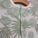 Ribbed Snap Up Sleeper Leaves 3M