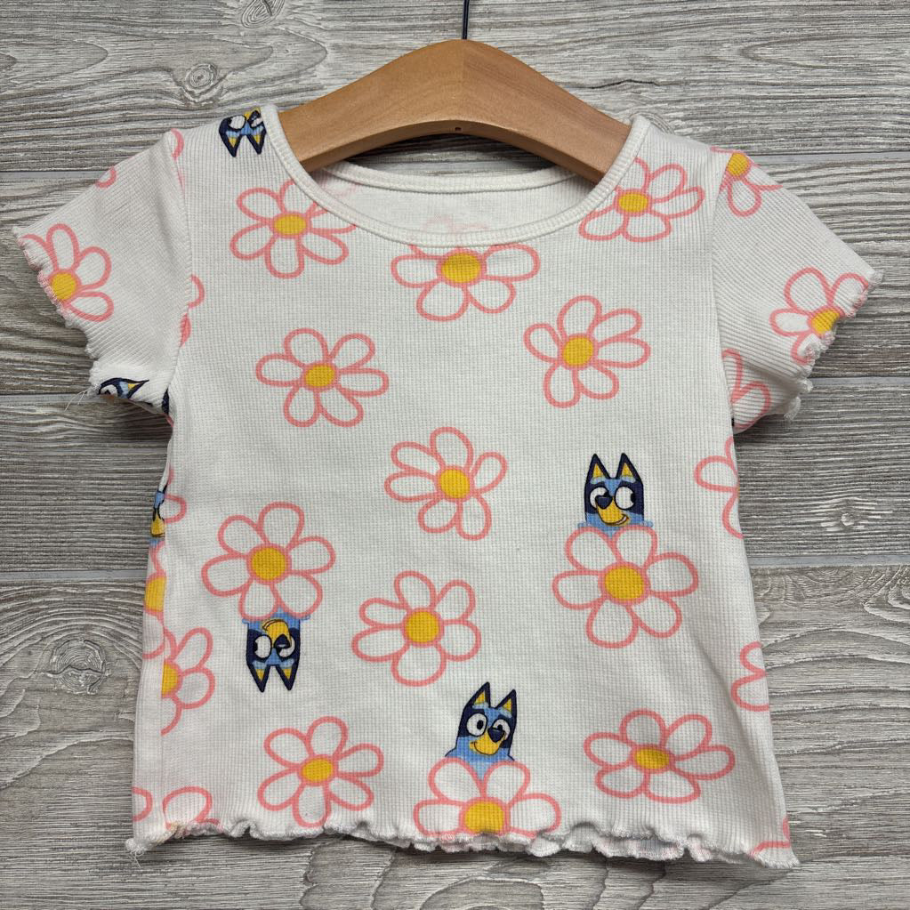 Lettuce Trim Ribbed Shirt Flowers 3t