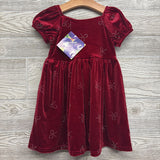NEW Crushed Velvet Dress Rhinestone Bows 3t