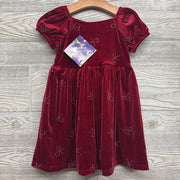 NEW Crushed Velvet Dress Rhinestone Bows 3t