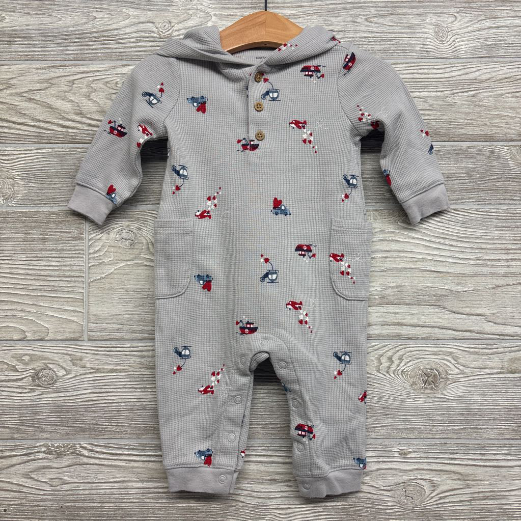 Waffle Knit Outfit W/ Hood Planes & Trucks 6M