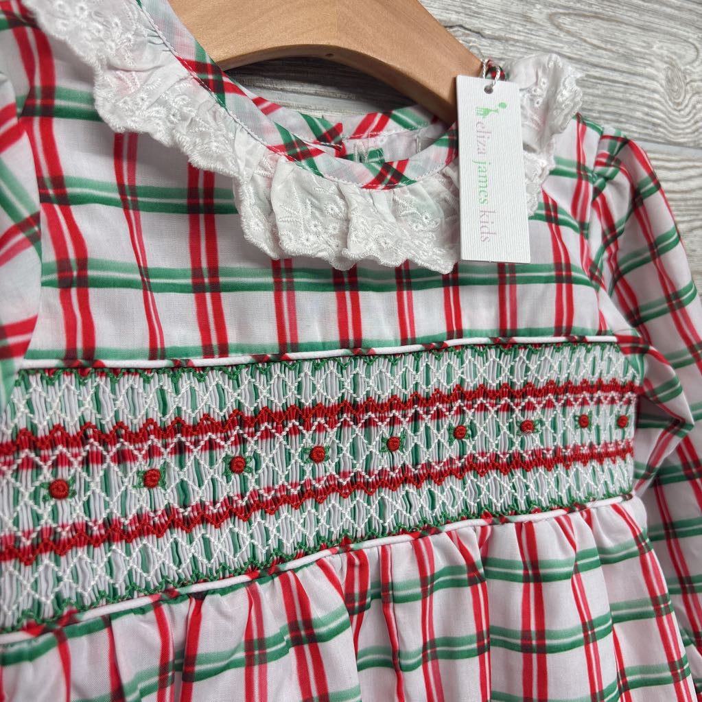 NEW Smocked LS Dress Plaid 3t