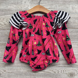 Flutter Sleeve Bodysuit Witch Hat & Broom 3t