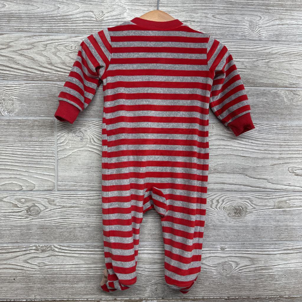 Plush Blanket Sleeper Deer & Stripes 6M