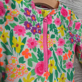 1/4 Zip Swimsuit Flowers 18M