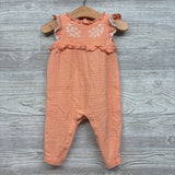 Muslin Outfit Flutter Sleeve Embroidered Flowers 6-9M