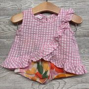 Gingham Ruffle Tank Top & Shorts Flowers 12M
