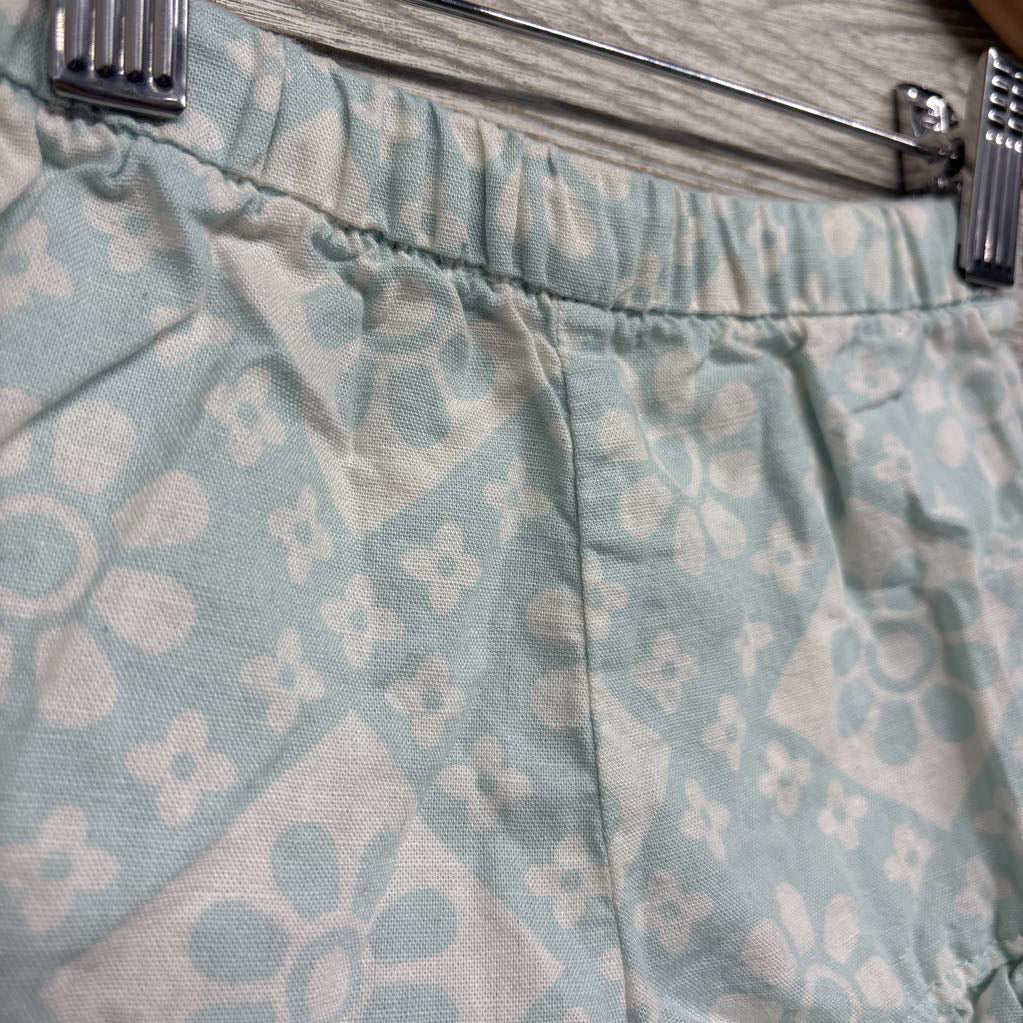 Linen Blend Ruffle Trim Shorts Flowers 12M