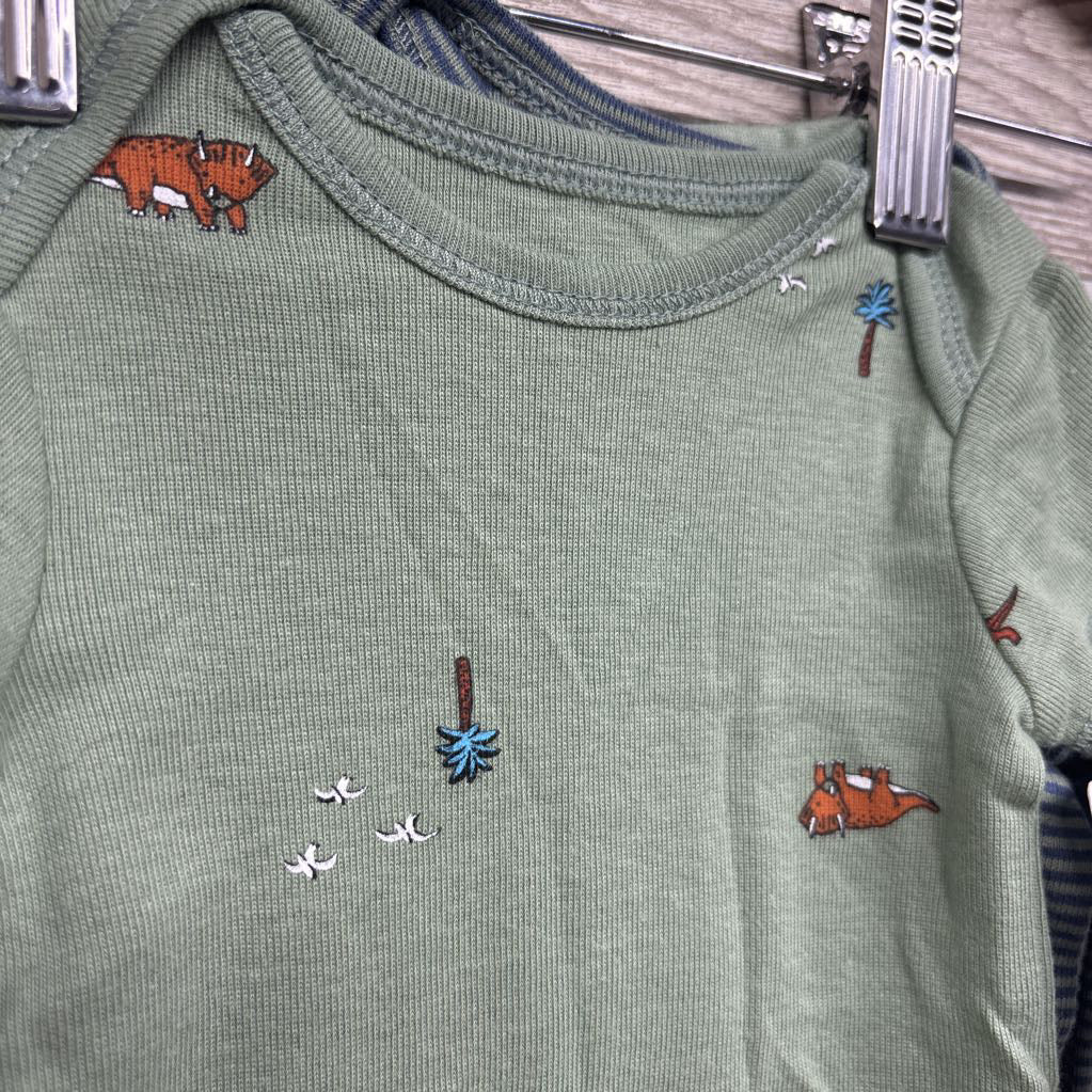 NEW LS Bodysuit Stripes, Bodysuit Dinosaurs & Pants Dinosaur Butt NB