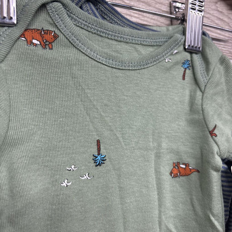 NEW LS Bodysuit Stripes, Bodysuit Dinosaurs & Pants Dinosaur Butt NB