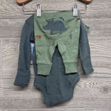 NEW LS Bodysuit Stripes, Bodysuit Dinosaurs & Pants Dinosaur Butt NB