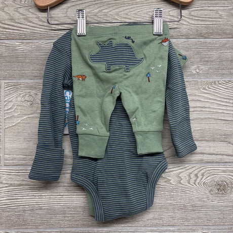 NEW LS Bodysuit Stripes, Bodysuit Dinosaurs & Pants Dinosaur Butt NB
