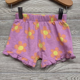 French Terry Ruffle Trim Shorts Flowers 18M