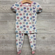 2 Pc LS Plush PJs Smiley Faces 2T